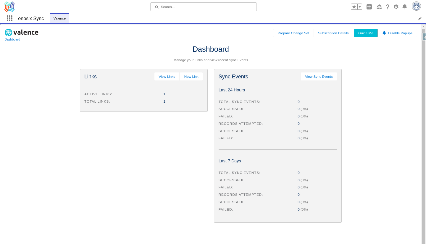 Sync dashboard